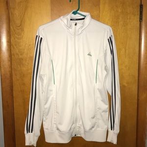 White Adidas Track Zip Up Sweater